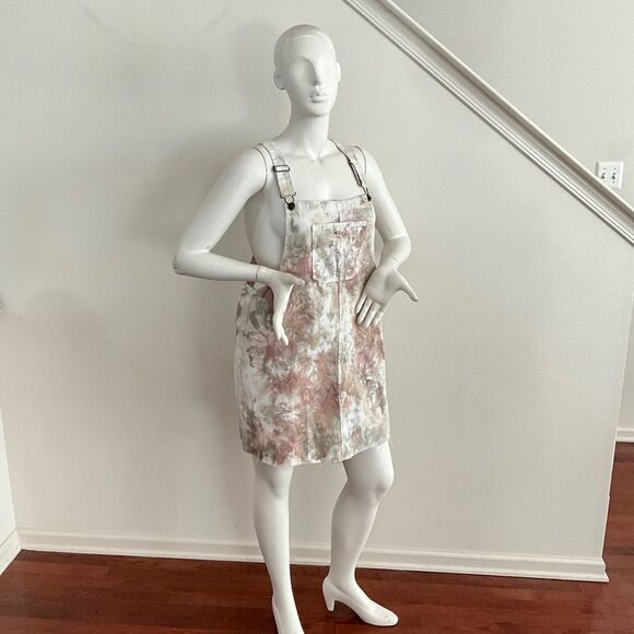 Wild Fable Tie Dye Denim Overall Dress XXL Raw Hem - Picture 8 of 8